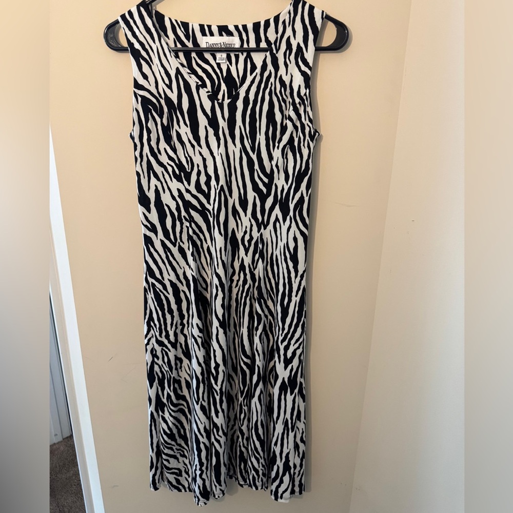 Danny & Nicole Black and White Animal Print Maxi Dress